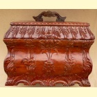 Piękna szkatułka kufer na biżuterię z litego drewna