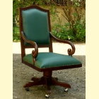 Obrotowy fotel z mahoniu - skóra ekologiczna